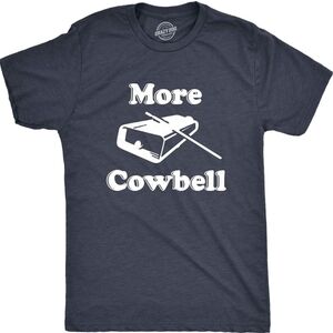 Graphic Men's T-shirt 'More Cowbell' In Heather Navy, 2XL New